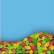 Vektor: Green and Autumn Leaves Background Green and Autumn Leaves Background