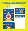 fisherman business set: card bag pack letter