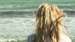 Video: Portrait of a beautiful woman standing by the sea Portrait of a beautiful woman standing by the sea