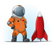 astronaut whith a rocket