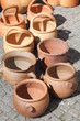 Clay pots on pavement Clay pots on pavement