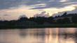 River over a beautiful sunset