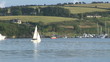 Sailboat arriving in a marina