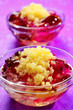 Jelly with lemon sorbet