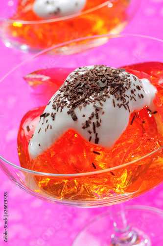 Photo: Jelly with whipped cream Jelly with whipped cream