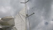 Below view of a mast in a yacht at day