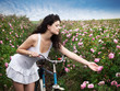girl with bicycle