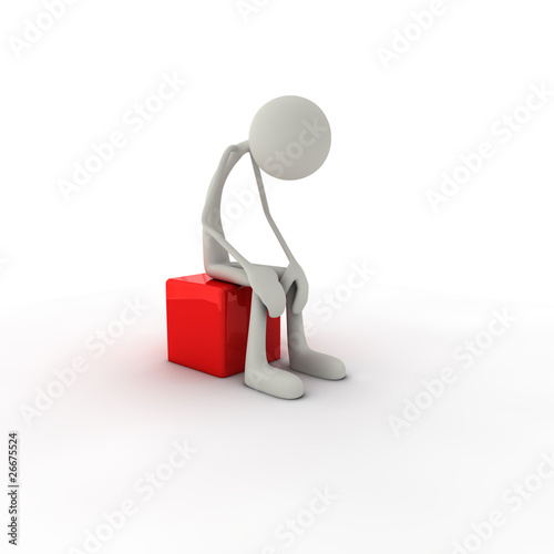 Illustration: Figur auf Stuhl Figur auf Stuhl