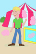 happy guy with a cotton candy
