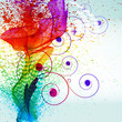 Color paint splashes. Gradient vector background.