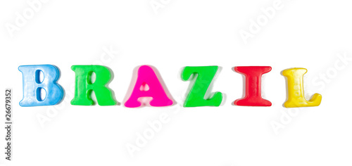 Photo: brazil written in fridge magnets brazil written in fridge magnets