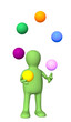 Puppet, juggling with balls