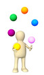 Puppet, juggling with balls