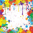 Colorful bright ink splashes on white background Colorful bright ink splashes on white background