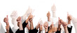Business People with Thumbs Up on White Background