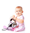 Baby girl listening music Baby girl listening music