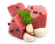 Crude meat  with spices