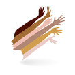 woman and happy hands vector woman and happy hands vector