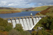 Craig Goch reservoir with water overflowing, Elan Valley, Wales. Craig Goch reservoir with water overflowing, Elan Valley, Wales.