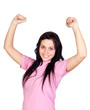 Winner girl smiling