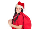 Beautiful girl with Christmas hat