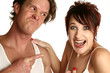 Angry Man Laughing Woman