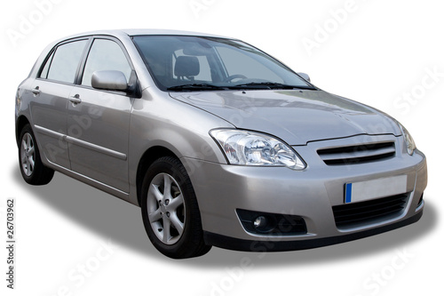 Photo: Compact 4-door car isolated on white Compact 4-door car isolated on white