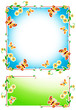 Vektor: Serene Floral Frames With Butterflies Serene Floral Frames With Butterflies