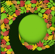 Vektor: Green and Autumn Leaves Background Green and Autumn Leaves Background