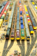 miniature model goods yard full of trains