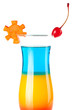 Layered tropical cocktail with decoration Layered tropical cocktail with decoration