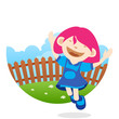 Girl jumping with joy