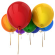 Helium Balloons. Party decoration. Positive emotions. 3D render