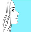 portrait of a young girl in profile portrait of a young girl in profile