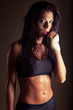 exhausted brunette after workout