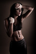 exhausted brunette after workout
