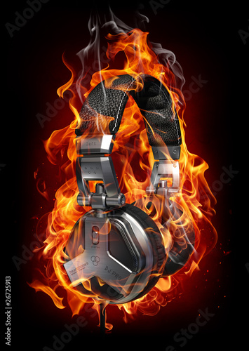 Photo: Burning headphones Burning headphones