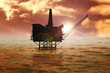stock image of offshore oil rig