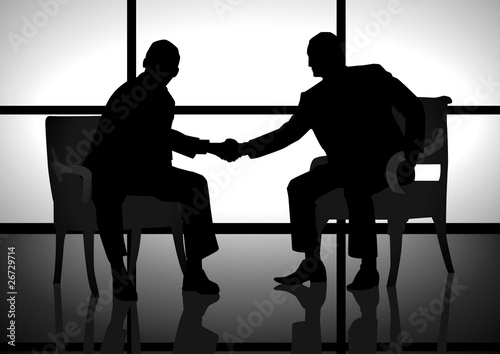 Vector: Stock illustration of two men shaking hand Stock illustration of two men shaking hand