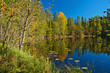 Beatiful autumn picture of lake in Finland
