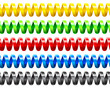 Colorful seamless twisted wire set on white background.