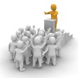 Illustration: Leader speaking to audience. 3d rendered illustration. Leader speaking to audience. 3d rendered illustration.
