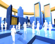 plano 3d  de ciudad y gente