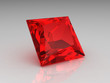 Large red square ruby gemstone - 3D Large red square ruby gemstone - 3D