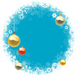 Vektor: Blue Christmas Background with Colored Baubles Blue Christmas Background with Colored Baubles