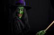 Witch riding on a broomstick