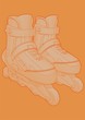 High quality illustration of a pair of roller blades.