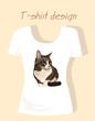 T-shirt design with tabby cat