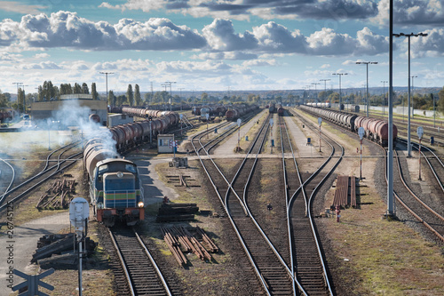 Photo: Transportation on a railway Transportation on a railway