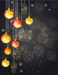 Christmas black background with hanging balls Christmas black background with hanging balls